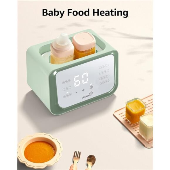 Baby Bottle Warmer, Grownsy 8-in-1 Fast Milk Warmer with Timer Breastmilk - Picture 5 of 8